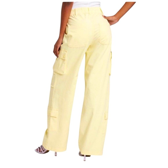Wild Fable High Rise Cargo Utility Pants Butter Yellow Size XXS - Picture 2 of 5